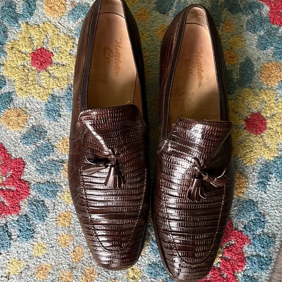 Nettleton size 13 Nettleton Shoes Mens Size 13 D Brown Lizard Skin Tassel  main image 4